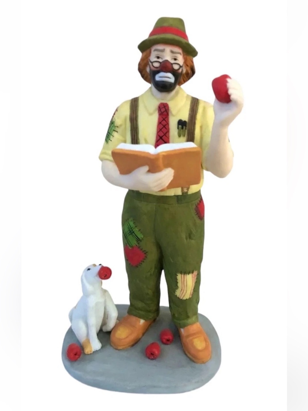 Emmett Kelly Jr CLOWN Figurine Flambro Teacher + Dog 9610 Professional Series